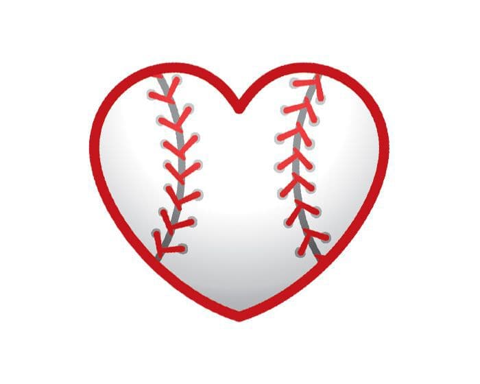 Baseball Heart Temporary Tattoo