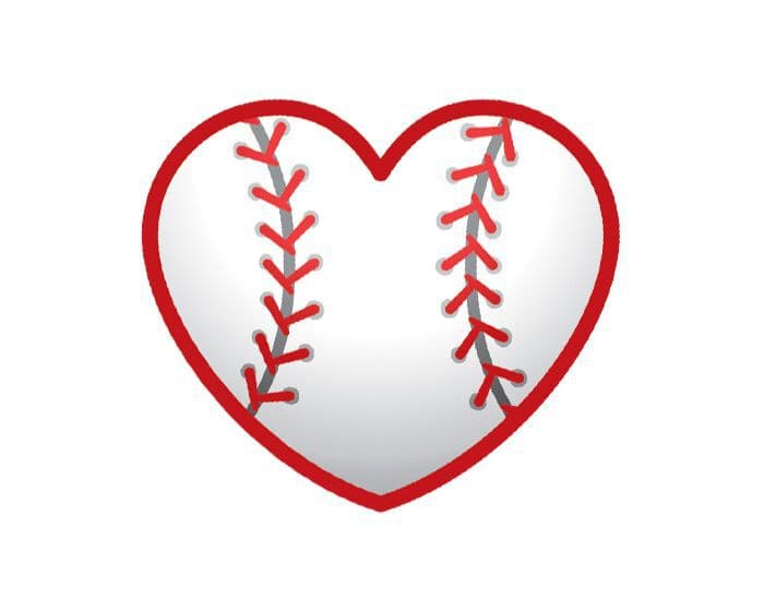 Baseball Heart Temporary Tattoo