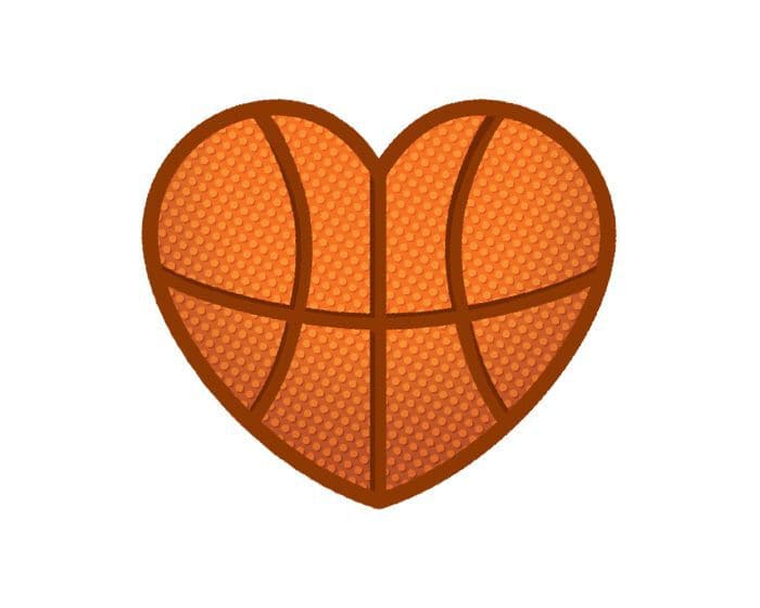 Basketball Heart Temporary Tattoo