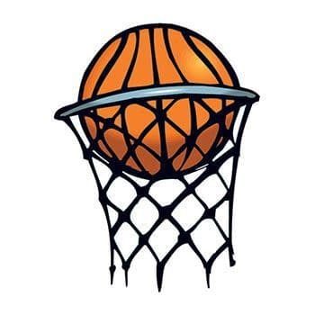 Basketball in Hoop Temporary Tattoo