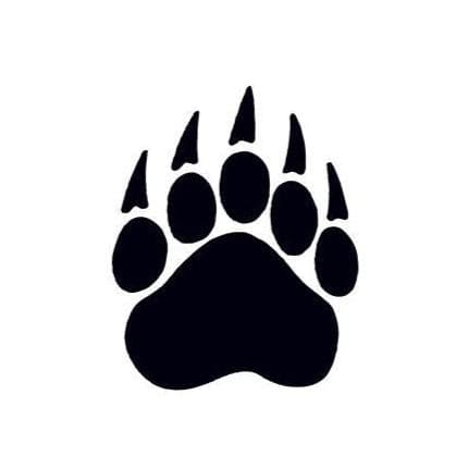 Premium Vector  Bear footstep logo on white background tribal stencil  tattoo design flat vector illustration