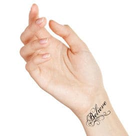believe in yourself temporary tattoo