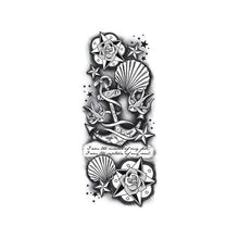 Black and White Anchor Sleeve Temporary Tattoo