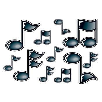 Black Dimensional Music Note Temporary Tattoo