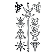 Black Geometric Animal Temporary Tattoo