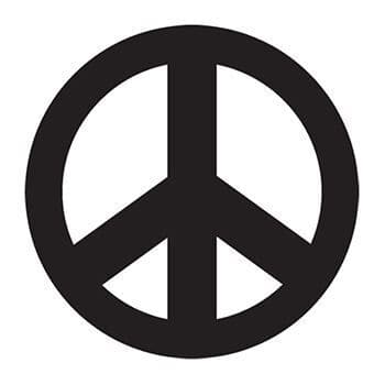 Black Peace Sign Temporary Tattoo