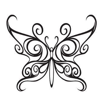 Black Tribal Butterfly Temporary Tattoo