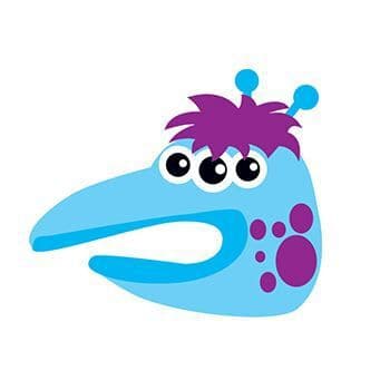 Blue Alien Hand Puppet Temporary Tattoo