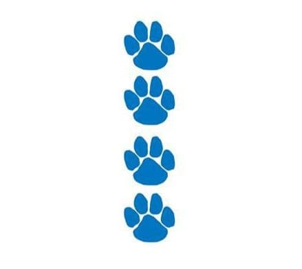 Blue Paw Prints Temporary Tattoo Set