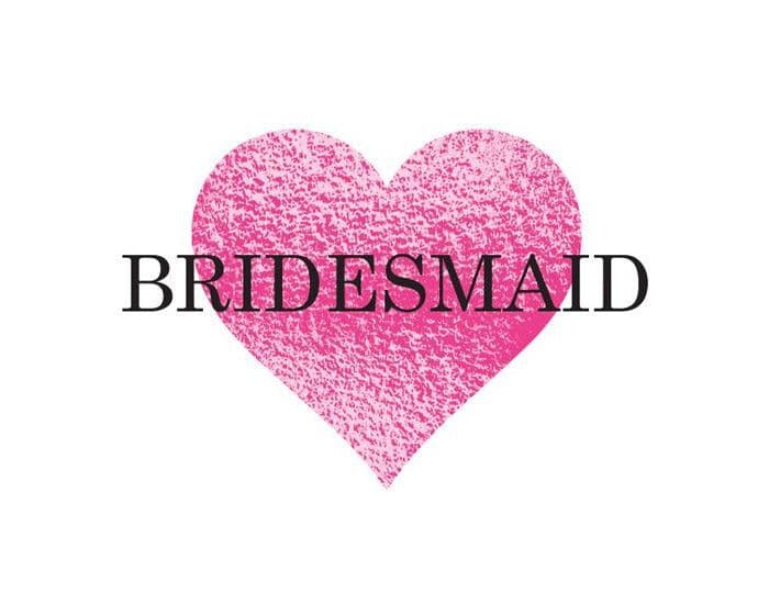 Metallic Bridesmaid Heart Temporary Tattoo