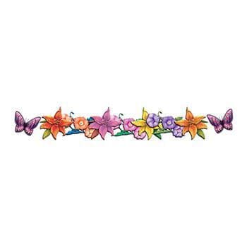 Butterflies and Flowers Band Temporary Tattoo