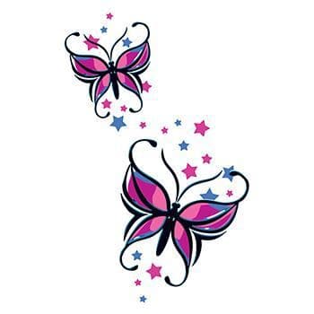 Butterflies and Stars Temporary Tattoo
