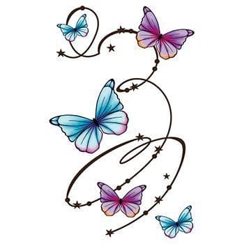 Butterfly Swirls Large Temporary Tattoo