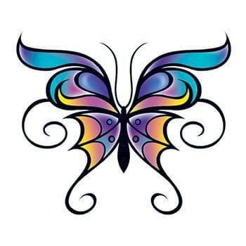Butterfly with Swirls Temporary Tattoo
