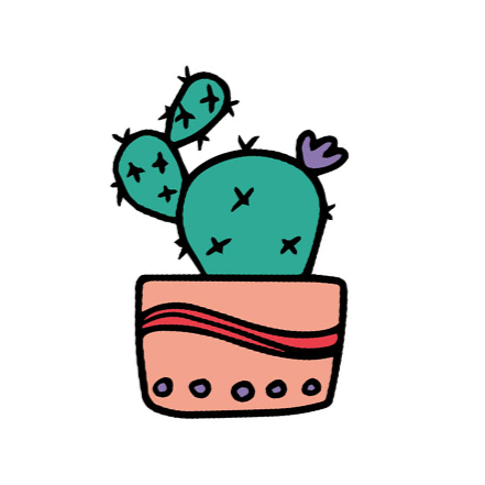 Cactus in Peach Pot Temporary Tattoo