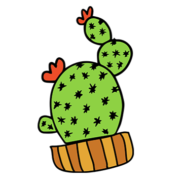 Cactus in Wooden Pot Temporary Tattoo