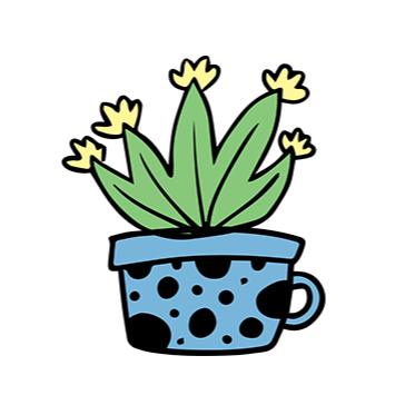 Agave Cactus in Blue Teacup Temporary Tattoo