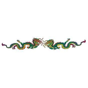 Chinese Dragons Band Temporary Tattoo