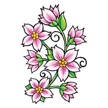 Classic Girls: Flowers and Vines Temporary Tattoo