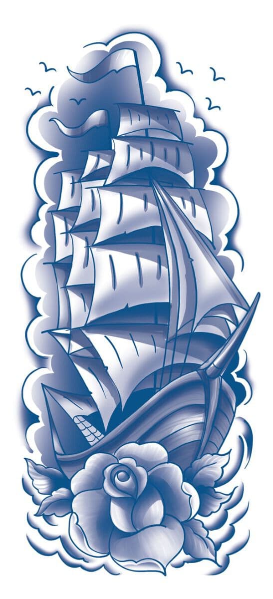 Classic Blue Sailboat Sleeve