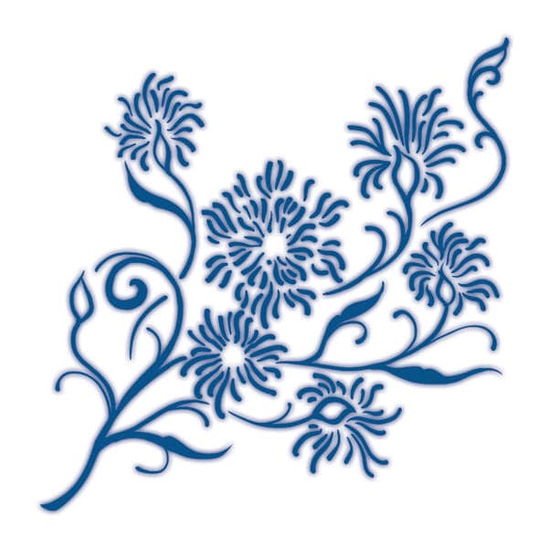 Classic Blue Dainty Flowers Temporary Tattoo