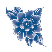 Classic Blue Flower Temporary Tattoo