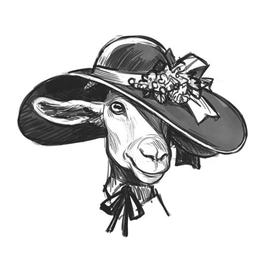 Classy Lamb Black Temporary Tattoo