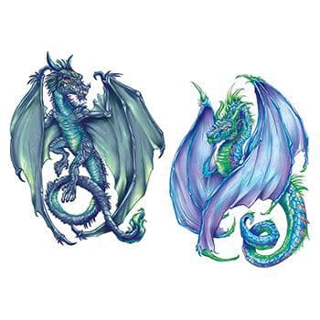 Coatl Dragons Temporary Tattoo Set