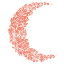 Coral Flower Crescent Moon Temporary Tattoo