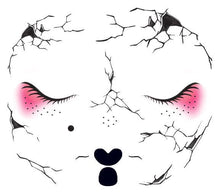 Cracked Doll Face Costume Temporary Tattoo