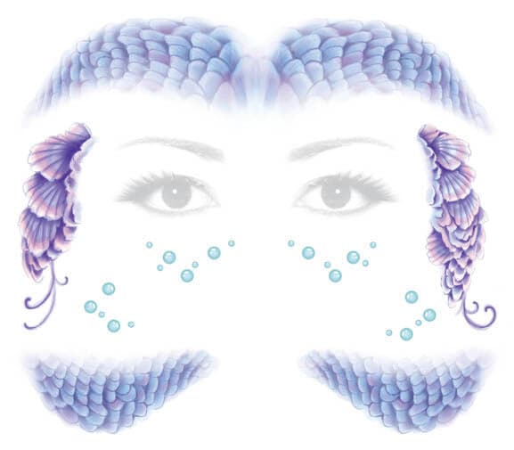 Mermaid Face Temporary Tattoo