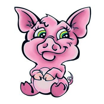Cute Pig Temporary Tattoo