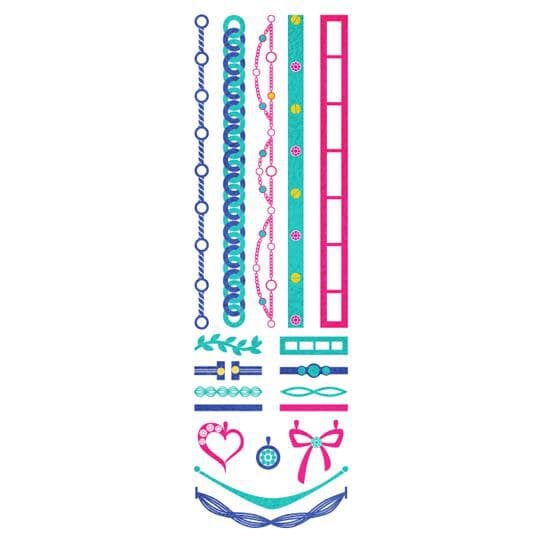 Cute Metallic Jewelry Temporary Tattoo Set