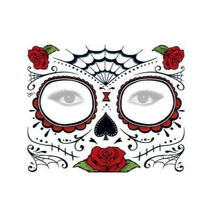 Day of the Dead: Roses Face Temporary Tattoo