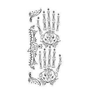 Day of the Dead Skeleton Hand Temporary Tattoo
