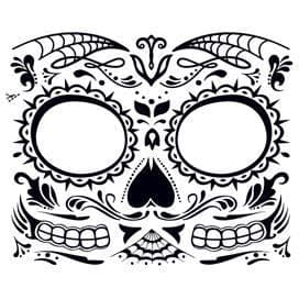 Day of the Dead: Skull Face Temporary Tattoo