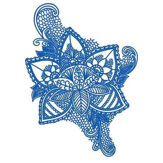 Delft Blue Flower Temporary Tattoo