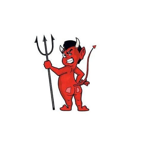 Devil with Pitchfork Temporary Tattoo
