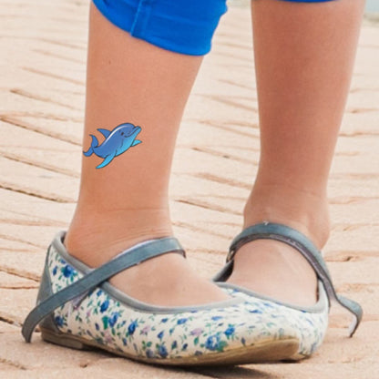 blue dolphin temporary tattoo