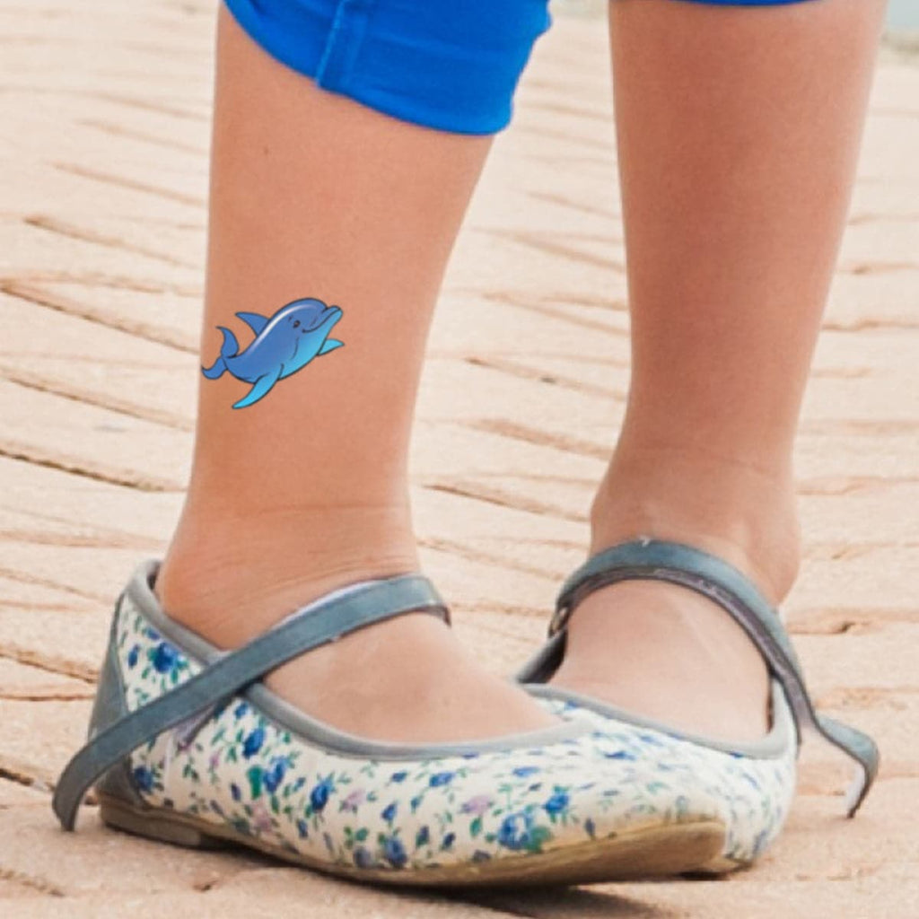 blue dolphin temporary tattoo