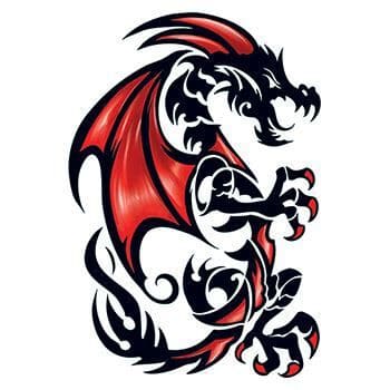 Draco Dragon Large Temporary Tattoo