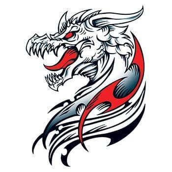 Dracul Dragon Large Temporary Tattoo
