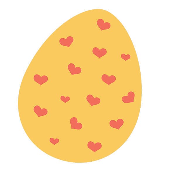 Hearts Easter Egg Temporary Tattoo