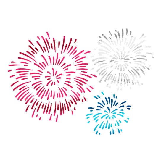 Exploding Fireworks Temporary Tattoo (Small)