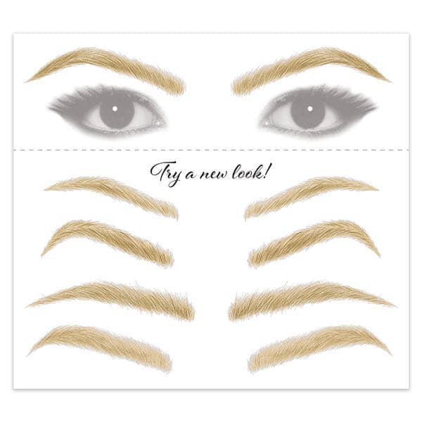 Women's Blonde Eyebrow Temporary Tattoos