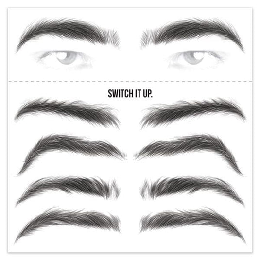 Men's Black Eyebrow Temporary Tattoos