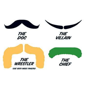 Fingerstaches: The Doc Temporary Tattoo Set