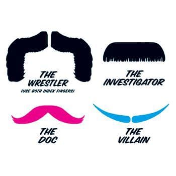 Fingerstaches: The Wrestler Temporary Tattoo Set