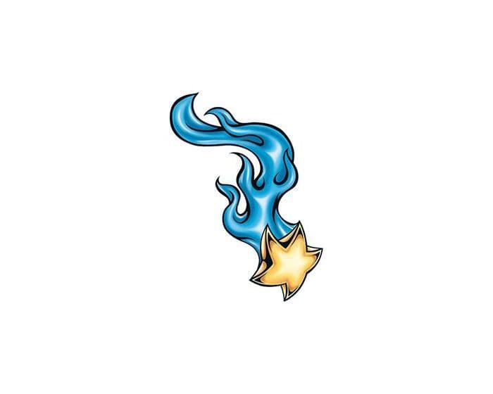 Flaming Shooting Star Temporary Tattoo