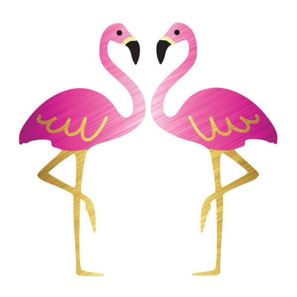Metallic Flamingos Temporary Tattoo